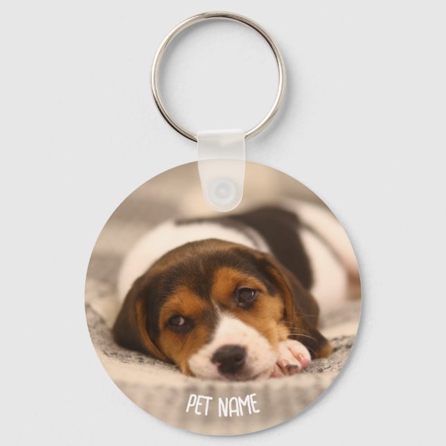 Personalised Pet Keychain – Custom Photo & Name  (Front)