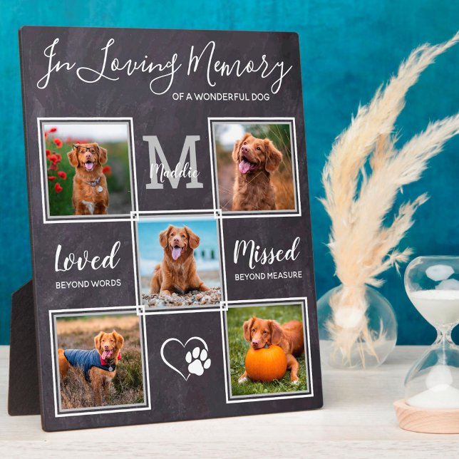 Personalised Pet Loss 5 Photo Dog Memorial Plaque (Creator Uploaded)