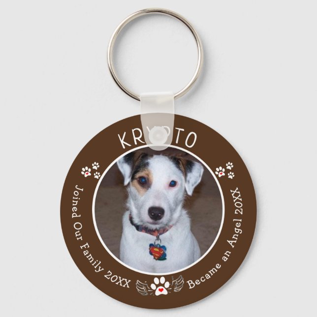 Personalised Pet Loss - Custom Dog Memorial Key Ring (Front)