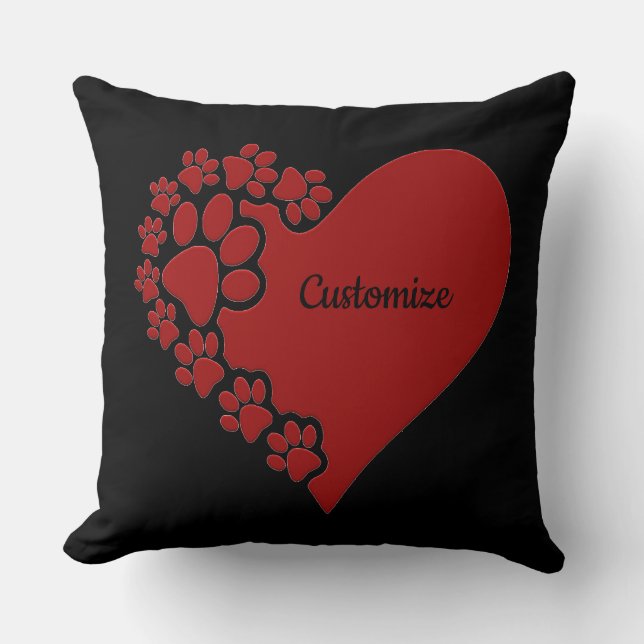 Personalised Pet Love Heart Cushion (Front)