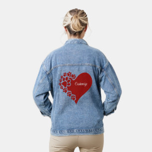 Personalised Pet Love Heart Denim Jacket