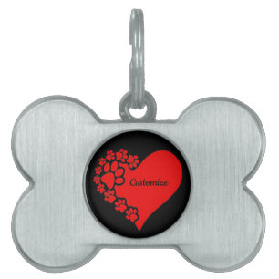 Personalised Pet Love Heart ID Tag