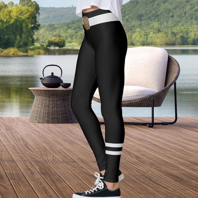 Personalised Pet Lover Black And Grey Script Text Leggings (Creator Uploaded)