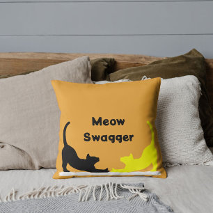 Personalised Pet Lover Funny Cat Quote On Orange Cushion