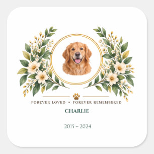 Personalised Pet Memorial Candle, Custom Pet Photo Square Sticker