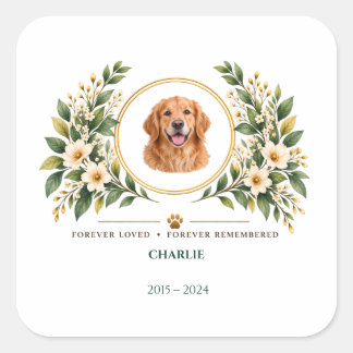 Personalised Pet Memorial Candle, Custom Pet Photo Square Sticker
