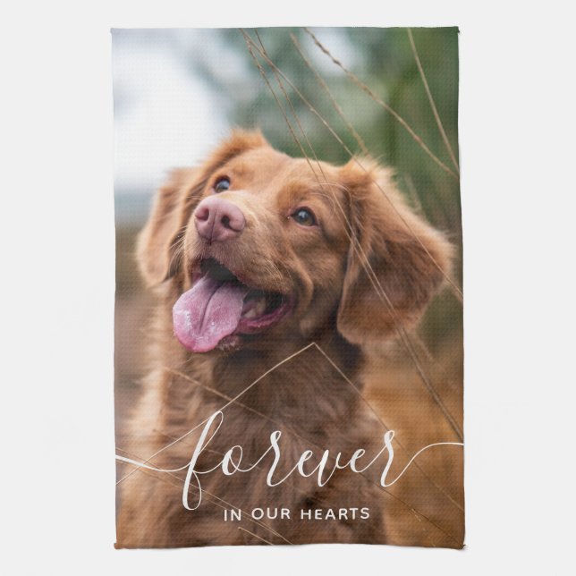 Personalised Pet Memorial Dog Photo Tea Towel (Vertical)