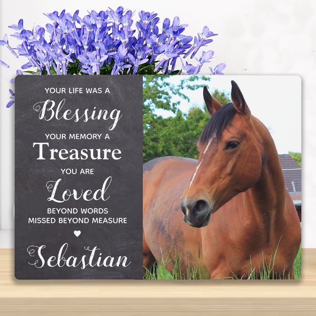 Personalised Pet Memorial Keepsake Horse Photo Plaque (Creator Uploaded)