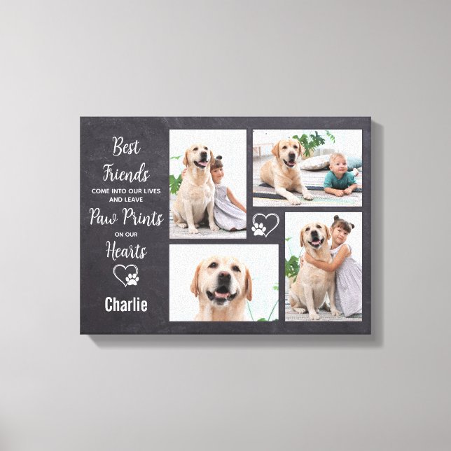 Personalised Pet Memorial Keepsake Photo Collage Canvas Print (Front)
