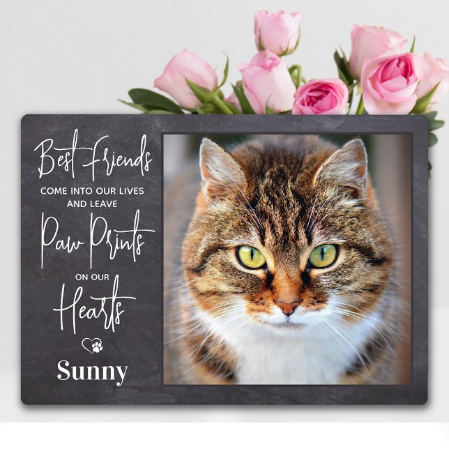 Personalised Pet Memorial Paw Prints Cat Photo  Plaque (Creator Uploaded)