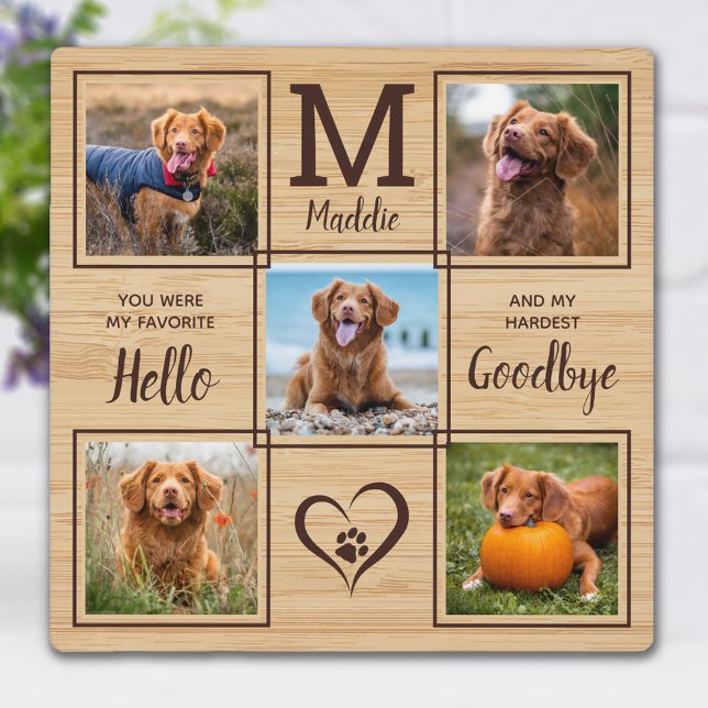 Personalised Pet Memorial Pet Loss 5 Photo Plaque (Creator Uploaded)