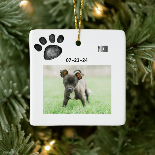 Personalised Pet Memorial Photo Ceramic Ornament (Tree)
