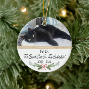 Personalised Pet memorial Photo Christmas Ceramic Tree Decoration