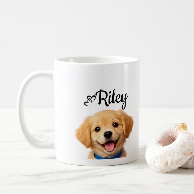 Personalised Pet Mug with Name,Custom Dog Coffee (With Donut)