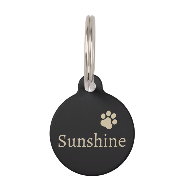 Personalised Pet Name & Address (sand) Tag (Front)