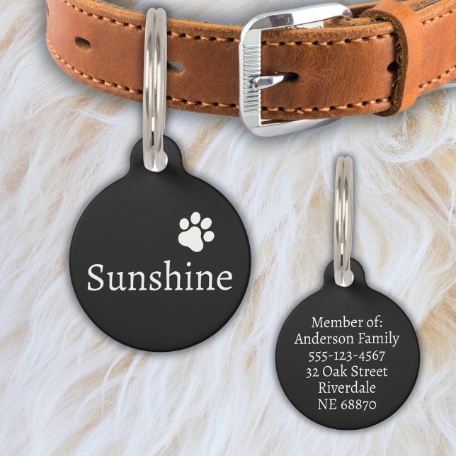 Personalised Pet Name & Address (white) Tag (Creator Uploaded)