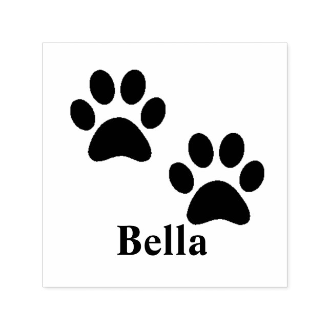 Personalised Pet Name Dog Cat Paw Print Self-inking Stamp (Design)