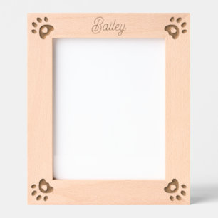 Personalised Pet Name Dog Hearts Paw Prints Custom Etched Frames