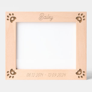 Personalised Pet Name Dog Hearts Paw Prints Custom Etched Frames
