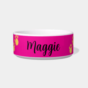 Personalised Pet Name, Paw Print Bowl