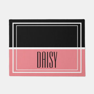 Personalised Pet Name Pink Food & Water Mat