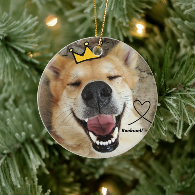 Personalised Pet Photo And Name Dog  Ceramic Tree Decoration (Tree)