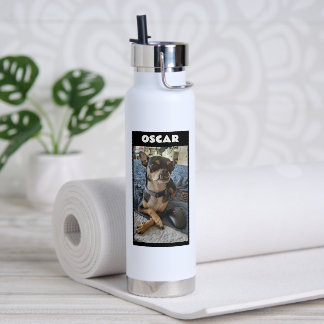 Personalised Pet Photo and Name   Water Bottle