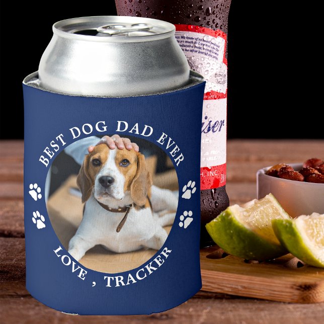 Personalised Pet Photo Best Dog Dad Ever Can Cooler (Creator Uploaded)