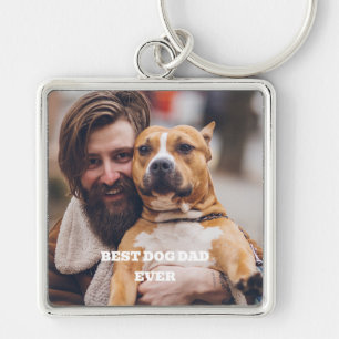 Personalised pet photo best dog dad ever key ring