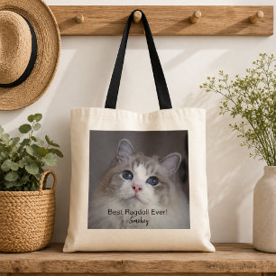 Personalised Pet Photo Best Ragdoll Cat Ever Tote Bag