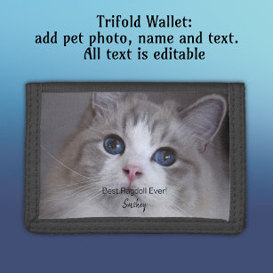 Personalised Pet Photo Best Ragdoll Cat Ever Trifold Wallet