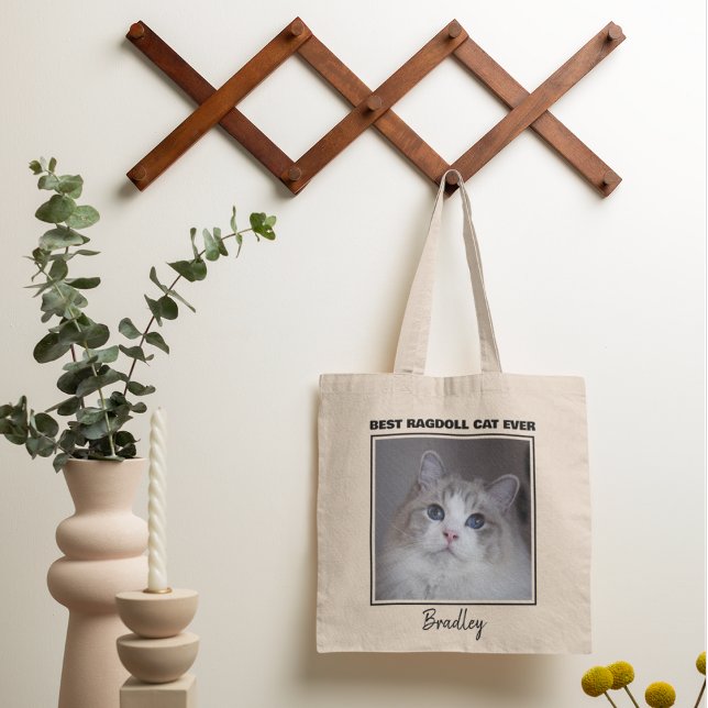 Personalised Pet Photo Best Ragdoll Cat Tote Bag (Creator Uploaded)