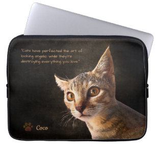 Personalised Pet Photo Cat Dog Custom Template Laptop Sleeve