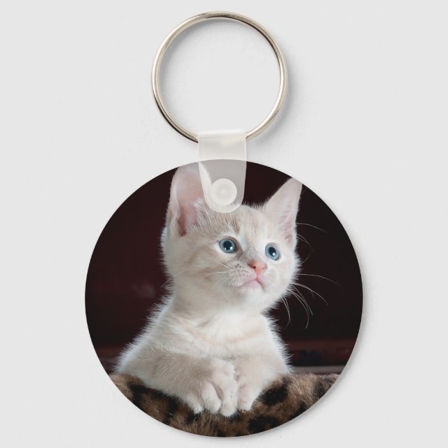 Personalised Pet Photo Cat Lover Keepsake Key Ring (Front)