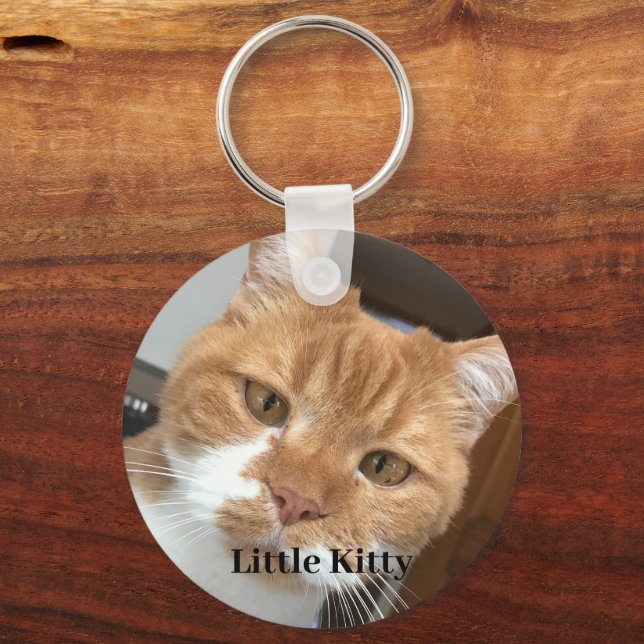 Personalised Pet Photo Cat Lover Keepsake Keychain (Front)