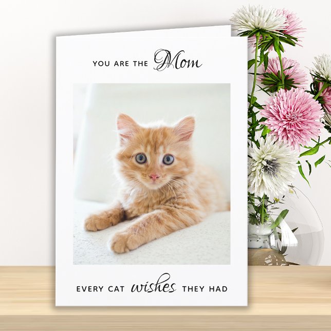  Personalised Pet Photo Cat Mum Mother's Day Holiday Card (Creator Uploaded)