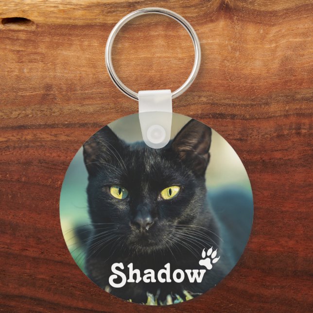 Personalised Pet Photo Cat Paws Keychain (Front)