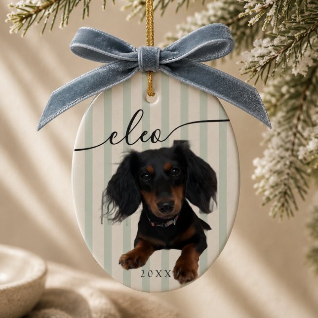 Personalised Pet Photo Christmas Ceramic Tree Decoration (Personalized Pet Photo Christmas Ceramic Ornament)