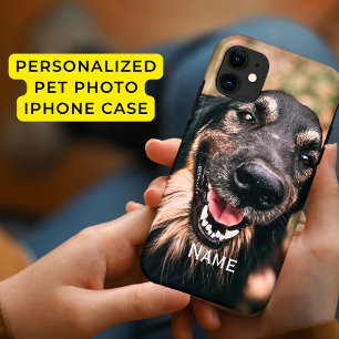 Personalised Pet Photo Dog Cat Name iPhone Case
