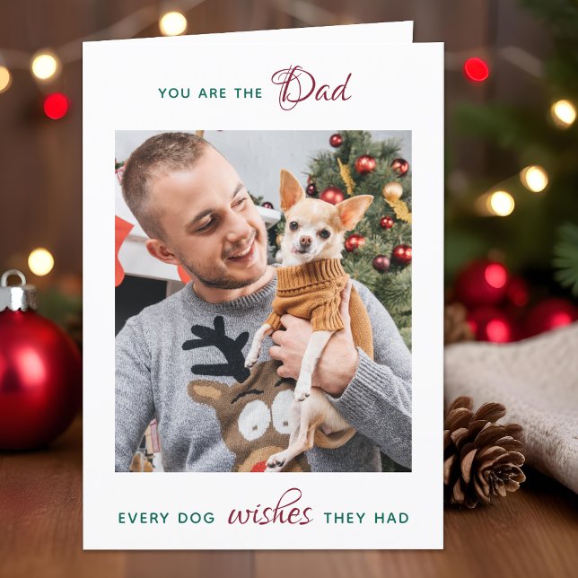 Personalised Pet Photo Dog Dad Merry Christmas  H Holiday Card (Creator Uploaded)