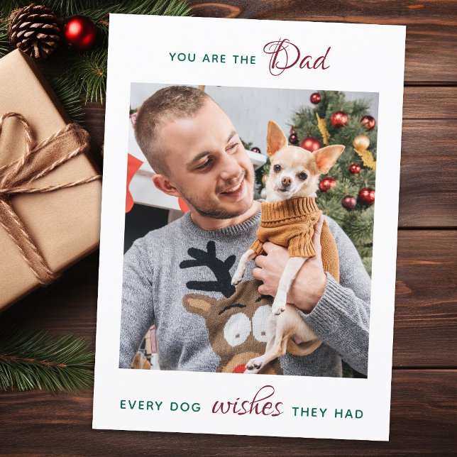  Personalised Pet Photo Dog Dad Merry Christmas  H Holiday Card (Creator Uploaded)