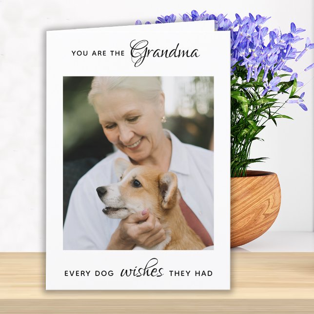 Personalised Pet Photo Dog Grandma Mother's Day Holiday Card (Creator Uploaded)