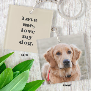 Personalised Pet Photo Dog Lover Fun Beige Key Ring