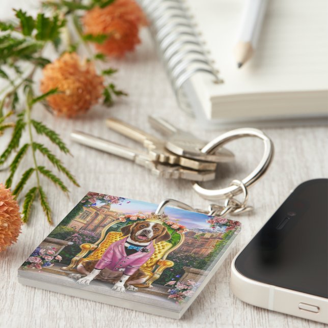 Personalised Pet Photo Dog Lover Keepsake Key Ring (Front Right)