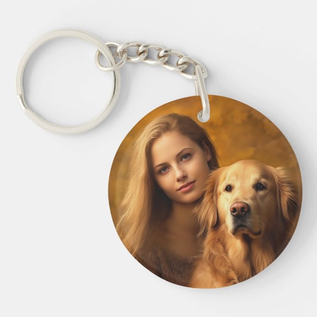 Personalised Pet Photo Dog Lover Keepsake Keychain (Front)
