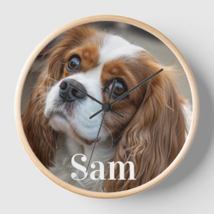 Personalised pet photo dog lover keepsake name clock