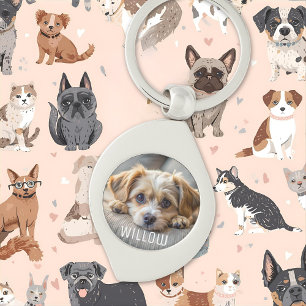Personalised pet photo dog lover keepsake name  key ring