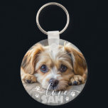 Personalised pet photo dog lover keepsake name  key ring<br><div class="desc">Carry your beloved furry friend with you wherever you go with this sweet personalised pet photo keychain. Featuring a loving close-up of your dog or pet's face, along with the tender words "Love (pet name)" and adorable paw details. Perfect for adding a personal touch to your keys, backpack, or purse....</div>