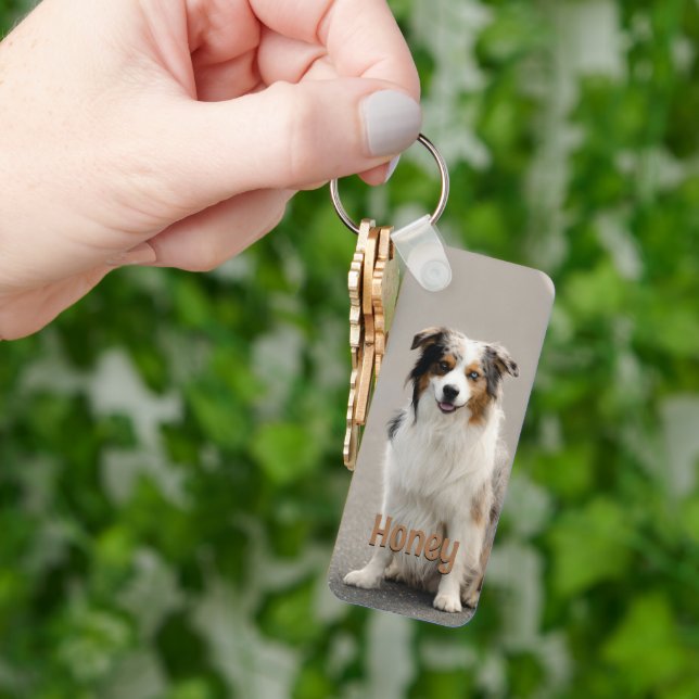 Personalised Pet Photo Dog Lover Name Keepsake  Key Ring (Hand)