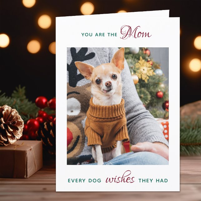  Personalised Pet Photo Dog Mum Merry Christmas Holiday Card (Creator Uploaded)